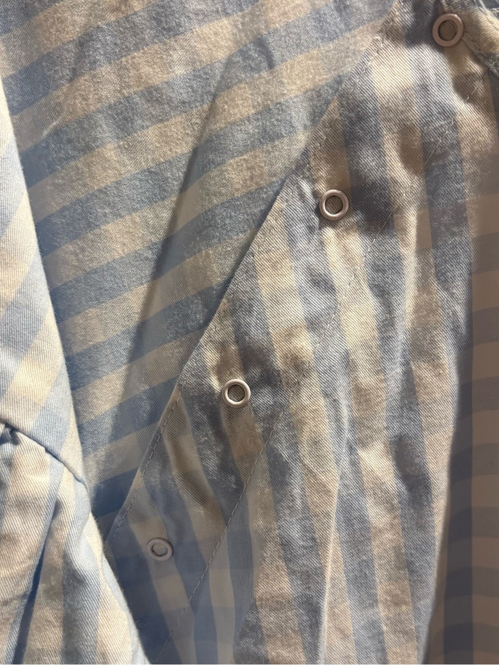 HTF!  PETITE PLUME New with tags- Light Blue Gingham Hospital Gown L/XL - Picture 10 of 12